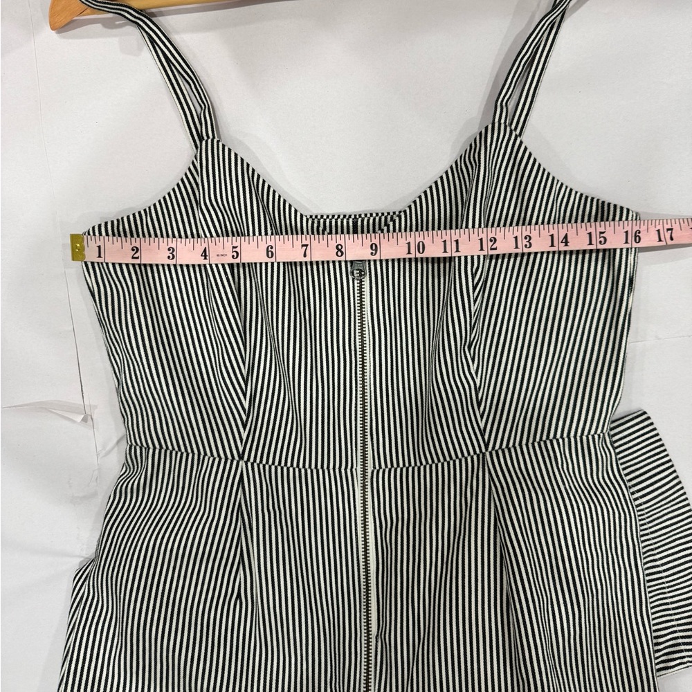 Mara Hoffman Womens Black/White Striped Cotton Jumpsuit Front Zipper Siz… - Picture 6 of 8